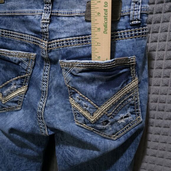 Buckle Black No3 Jeans 32x32 Y2K Mens Acid Wash Low Rise Stretch Grunge Rock VTG - Picture 12 of 16